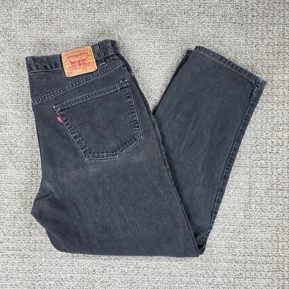 Vintage Levis 550 Relaxed Fit Black Denim Jeans Made in USA 40x32 550-0260